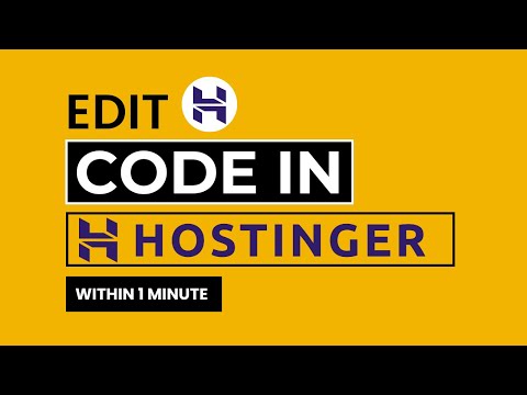 How To Edit Code In Hostinger  | Hostinger Edit Code | Hostinger Editor