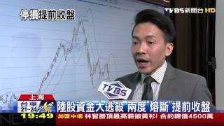 【TVBS】陸股資金大逃殺　兩度「熔斷」提前收盤
