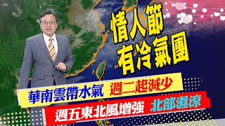【戴立綱報氣象】華南雲帶水氣減 北部雨 中南部天晴｜週四天晴早晚涼 週五鋒面近氣溫降@中天新聞CtiNews  20230207