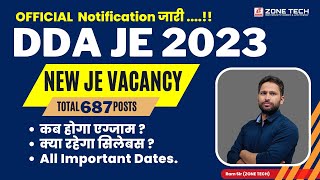 DDA JE Vacancy 2023 Notification Released | DDAJE Syllabus and Pattern, Exam Date