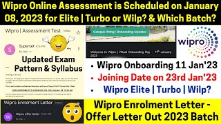 Wipro Hiring Next Phase Exam Date Out 8th JAN Wipro Offer Letter Out 2023 Batch Wipro Joining Update
