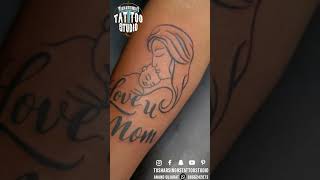 "Honoring Maternal Love: 'Love You Maa' Tattoo by Tushar Singh's Tattoo Studio"