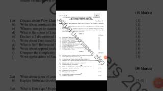 MCA Sem-I C Programming&Data structure 2023 paper #jntuhyderabad #mcacours #previousyearquestions