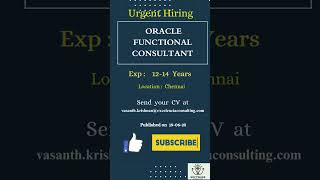 Oracle Functional Consultant #chennai  #OracleFunctionalConsultant, #OracleJobsChennai #india #usa