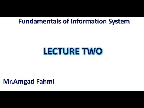 مادة fundamental of IS المحاظرة الثانية