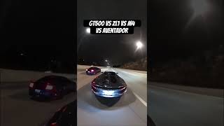 M4 vs GT500 vs ZL1 vs Aventador 🚀😈 ••••#fyp #reels #gt500 #zl1 #m4