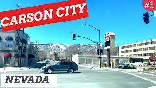 Carson City Nevada, Driving Downtown, USA, Dash Cam