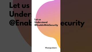 Why You NEED @EnableWebSecurity in Spring Boot #springsecurity #springboot #techtips #java #shorts