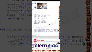 Passing n Returning Structure in #C Functions | expert in A minute #coding #programming #clanguage