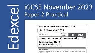 Edexcel iGCSE ICT Paper 2 November 2023