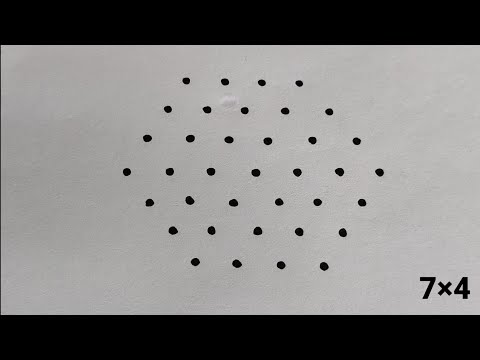 7×4 middle dots rangoli || 7 చుక్కలు మధ్య చుక్క 4 వచ్చే వరకు