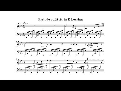 ロクリア旋法でショパンのプレリュード作品28-24(Chopin's Prelude op.28-24 in Locrian mode)