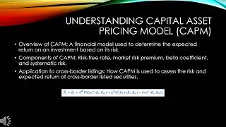 Cross Border Listings through Capital Asset Pricing