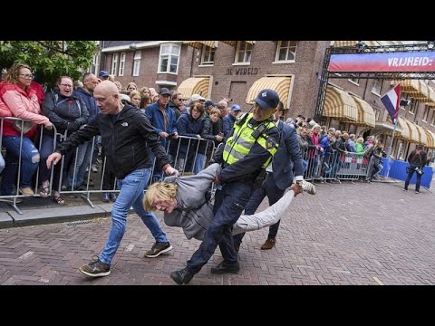 Pro-Palestine protesters disrupt Dutch defence minister’s Liberation Day speech