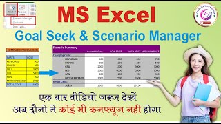 Goal Seek and Scenario Manager in Excel ? | Excel me Goal Seek or Scenario Manager ka kya kam hai ??