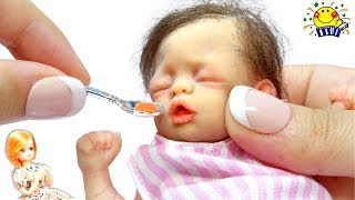 小さな赤ちゃん人形にミニチュアお世話セットを工作します😊Baby Doll miniature pacifier