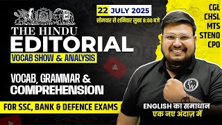The Hindu Analysis Today | 22 July 2025 The Hindu Vocabulary | The Hindu Tutorials by Bhragu Sir