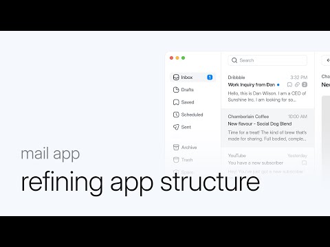 mail app – refining app structure