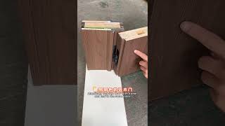 Same color aluminum wooden door with frame and fan~ #rhj #factory #aluminium