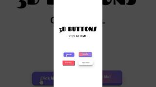 Craft a Mind-Blowing 3D Button Design |  Easy & Modern UI Effects #button #cssbutton