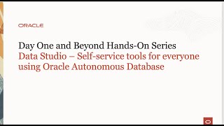Data Studio - Self-service tools for everyone using Oracle Autonomous Database