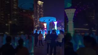 禅城文华公园晚上的音乐喷泉好仙哦，有空的值得去打卡%佛山 %音乐喷泉水景灯光秀！