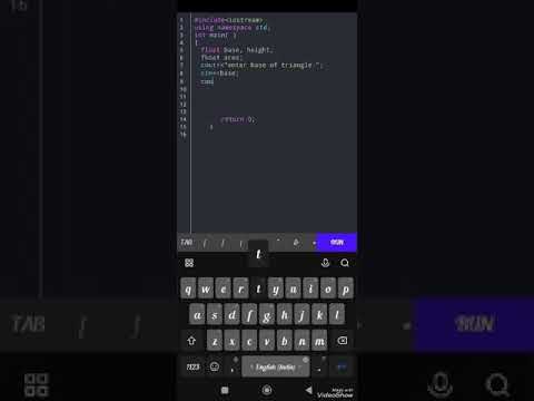 area of triangle code in c++ language#shorts#code#programming