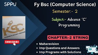 Fy BCS || Semester 2 || Advance C || 2. Strings || Maharevision || IMP Programs and Questions ||