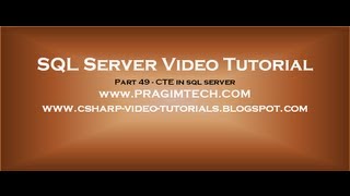 CTE in sql server   Part 49