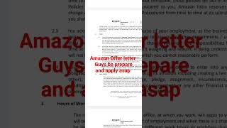 Amaon Offer Letter #amazon #Amazon work from home jobs#abhiinterviewpreparations#amazon#amazonfinds
