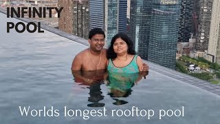 The Epic Rooftop Infinity Pool At Marina Bay sands - The Longest In The World At 150 Meters!