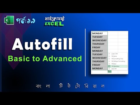 Autofill in Excel | MS Excel Tutorial Bangla Part 19
