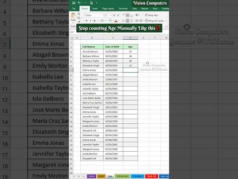 STOP manually counting Age 🚫 Try this Dated if function trick in Excel ✅️ #exceltips #exceltutorial