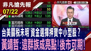 【台美關稅未明 資金選擇押寶中小型股？黃靖哲:這群族成亮點!後市可期!】20250722 (王軍凱×黃靖哲) ‪@ustvhotstock‬