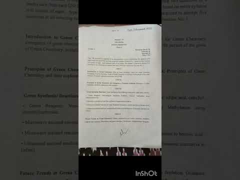 Green chemistry syllabus (skill enhancement)