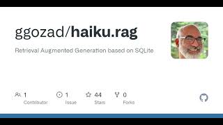 GitHub - ggozad/haiku.rag: Retrieval Augmented Generation based on SQLite