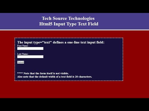 Html5 Input Type Text | How To Write One-line Text Input Field