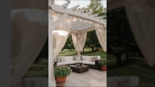 10 Stunning Pergola Shade Designs You’ll Love! #PergolaDesign #WoodenPergola  #OutdoorLiving #Shorts