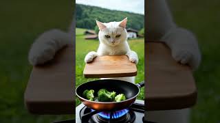 cute cat cooking 😻 ##cat #cute #catmemes #catcooking #catlover