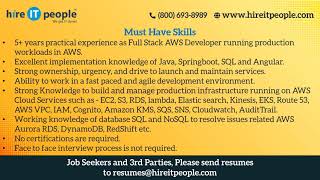 Cloud Platform Jobs | Amazon Webservices(AWS) Jobs | Ohio City, CO | Job ID: 34686 |