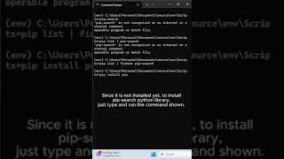 10 - How to Install and Search Python Package Library Using pip_search #tips #shorts #pip #python