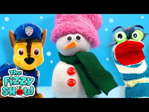 Fizzy & The Paw Patrol Build A DIY Snowman | Fun Videos For Kids