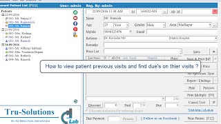 eLab - How to browse patient's previous visits