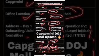 Capgemini 19 Aug'25 New Joining Date Out #capgemini #comfortzonewithmanish2