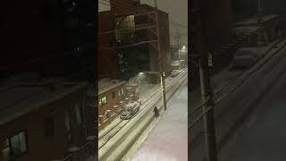 Snowfall at night #wintervlog #shorts #winterinkorea