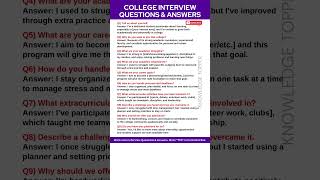 College Interview Questions and Answers | College Admission Interview Questions and Answers