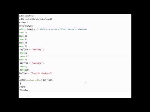 switch case in java