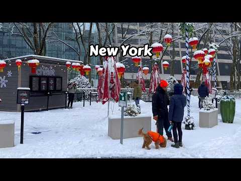 Walking In Snow Asmr New York City - Snowfall In NYC