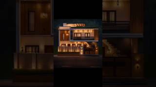 Realistic 3D House Elevation | Modern Architecture 🌙#HouseDesign#ModernElevation#3DRender #NightView