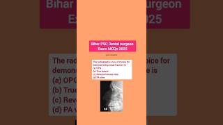 BPSC Dental Officer exam MCQs  #dentalmcqs #neetmds #dentalexam #youtubeshorts #shorts